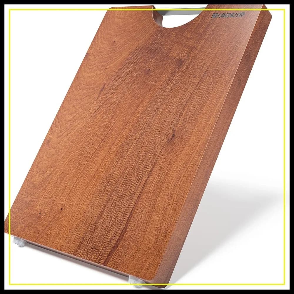 Tagliere in vero Sapele massiccio, monoblocco senza colla, atossico, bordo a grana naturale, extra large 17.71"x11.81"x1.18"