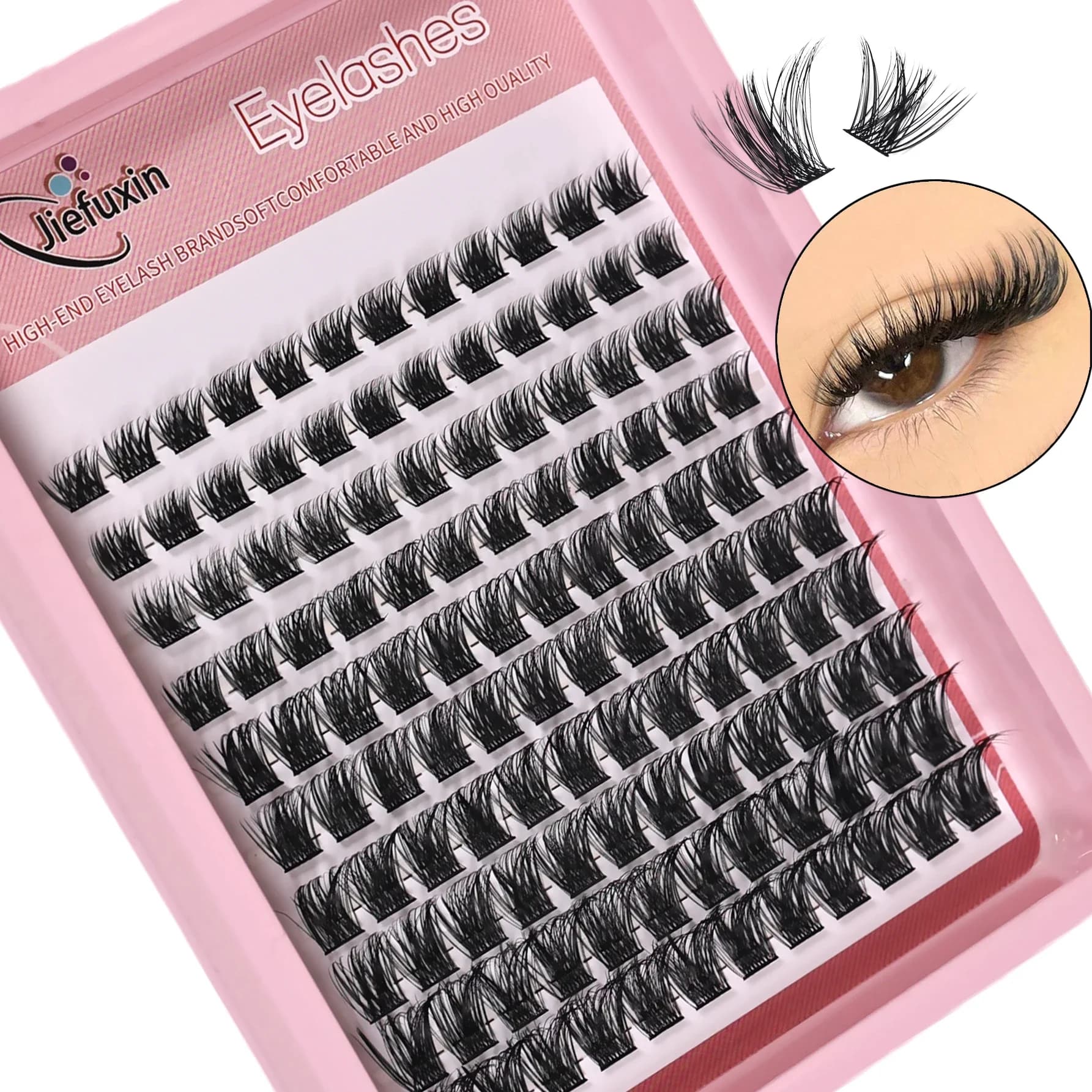 Cluster di ciglia 120 pezzi Ciglia a grappolo 8-16mm Estensioni ciglia individuali sottili LookLash D Curl Soffici ciglia a grappolo
