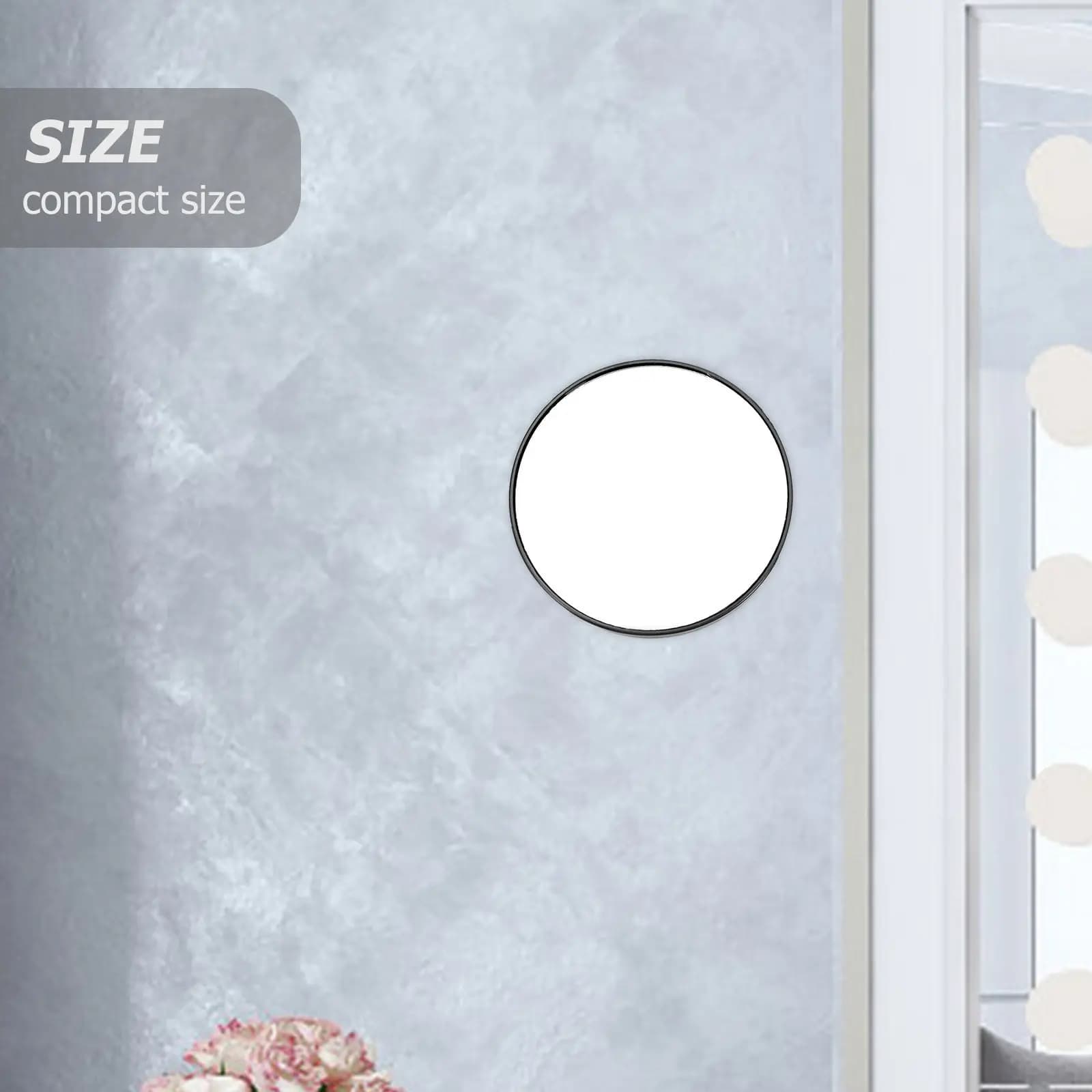 Specchio da Trucco Compatto Rotondo con Ventosa, Ingrandimento 10X, 7,5 cm, Robusto, per Viaggio e Bagno, Ideale per Rasatura e Dettagli