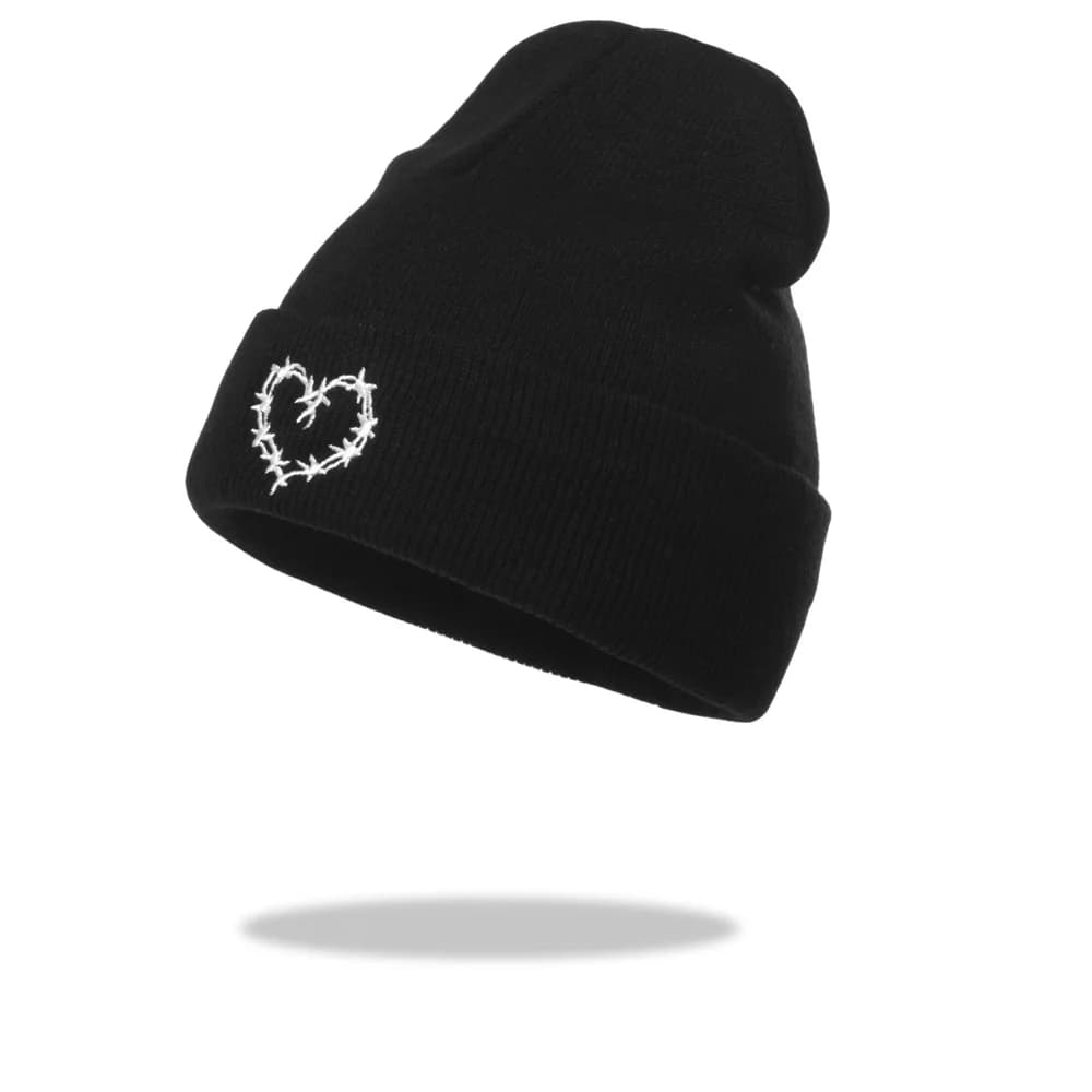 Spine ricamate in acrilico composite di cuori Vari modelli d'amore Berretti unisex per esterni Keepwarm Cappelli con teschio Uomo Donna Cap W252