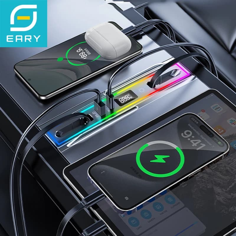 Eary Hub USB for Tesla Model 3 Highland 2024-2025 Model Y Juniper 2026 Docking Station Car Center Console Organizer Accessories