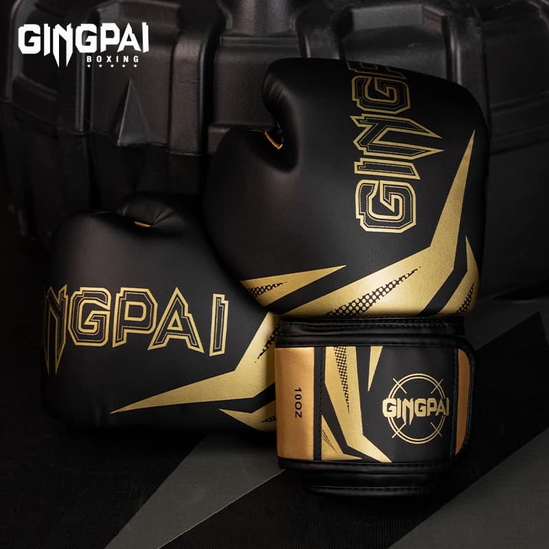 GINGPAI PU Muay Thai Boxing Gloves Sanda Fighting Sparring Boxing Sack Gloves MMA Kickboxing Kids Gloves De Box Gloves