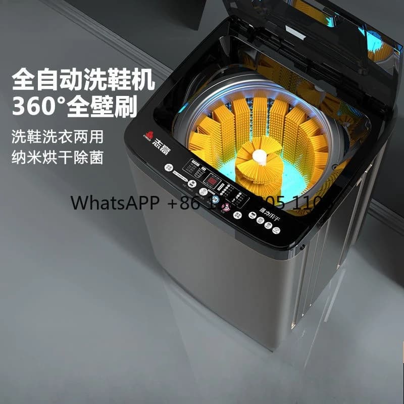 Macchina completamente automatica per il lavaggio e l'asciugatura di scarpe, intelligente e compatta, con sistema integrato di spazzolatura professionale.