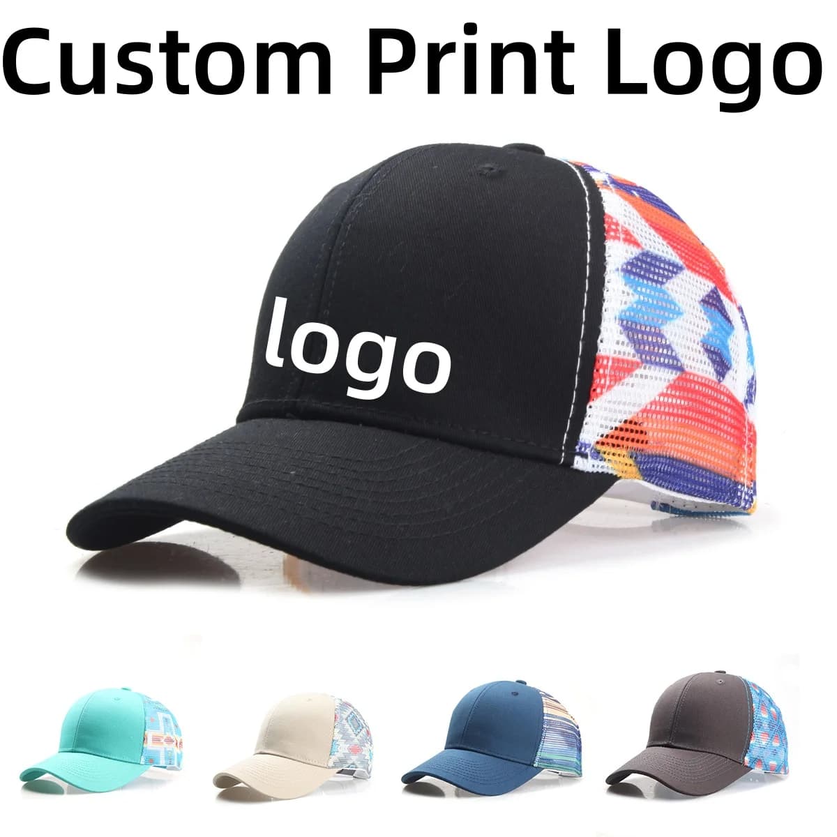 Customized printed logo baseball cap, shaded color, smooth mesh sun protection hat for outdoor sun hat without deformation