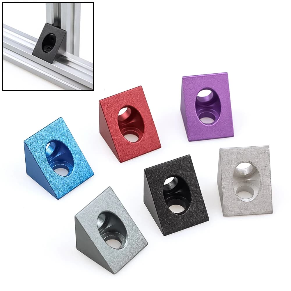 4 pezzi Openbuilds V-slot Angolo connettore angolare Staffa angolare di 90 gradi Supporto per parti della stampante 3D con profilo in alluminio 2020