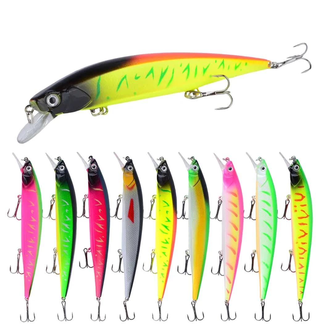 1 pezzo di esca artificiale in plastica da 14 cm/20 g, esca rigida tipo Minnow con ami triplo, esca artificiale per lucci e carpe