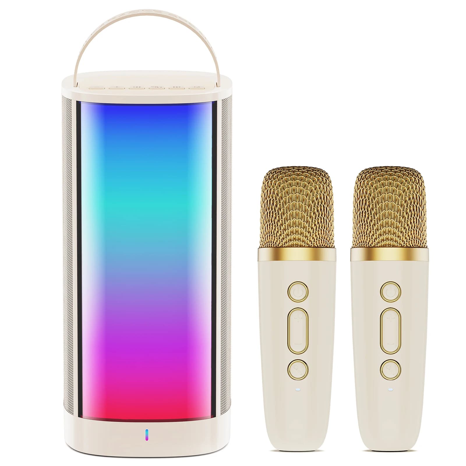 D51-T Macchina per Karaoke per Bambini e Adulti, Altoparlante Karaoke Portatile Bluetooth 5.3 con 2 Microfoni Wireless, Regalo di Compleanno