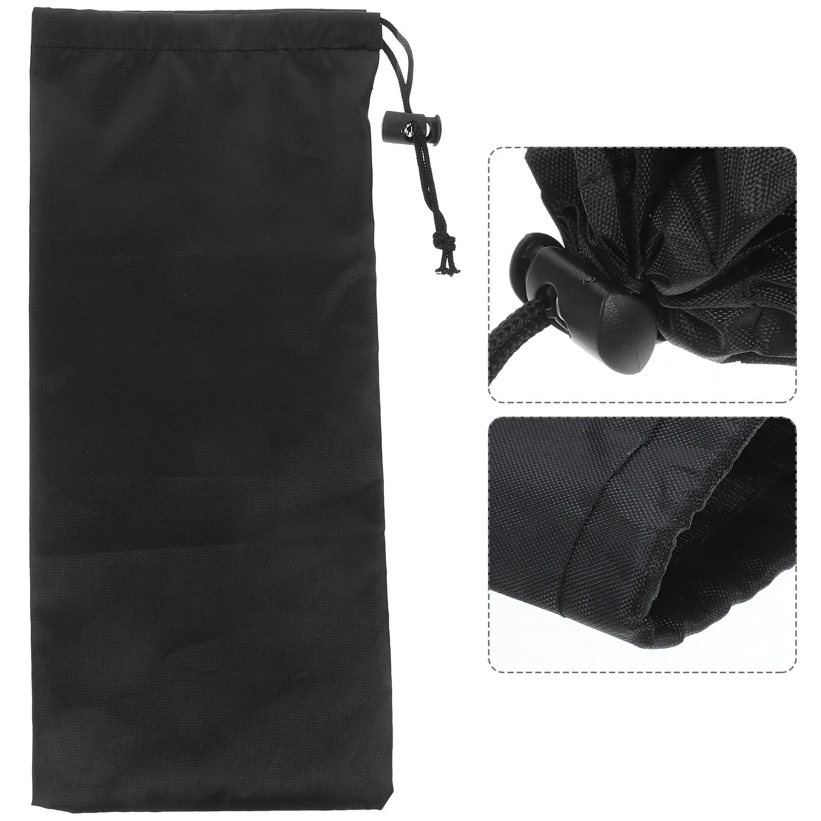 Trekking Pole Storage Bag Foldable Lightweight Hiking Stick Organizer Drawstring Closure Outdoor Hiking Camping Black