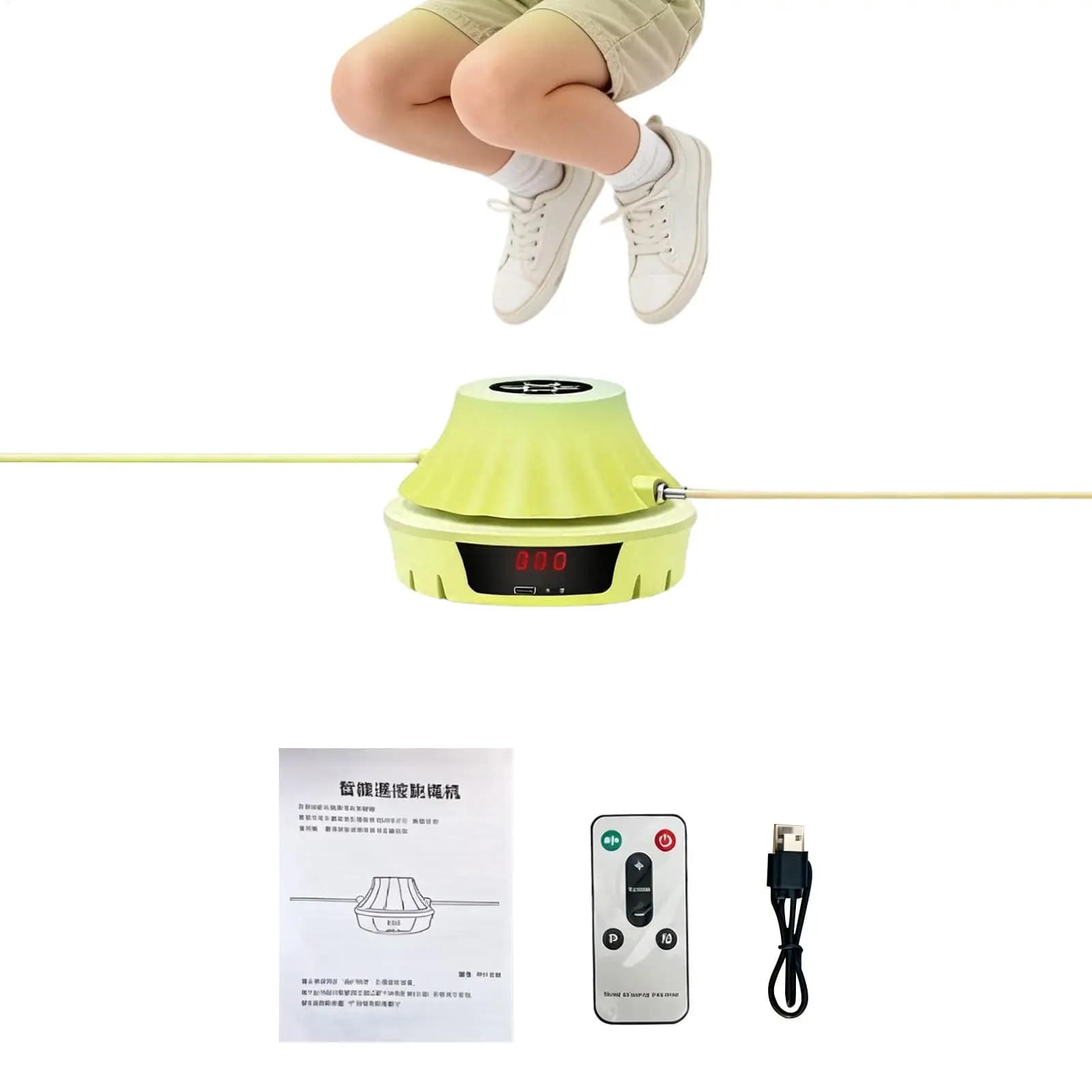 Electric Jump Rope Trainer 10-Speed Lcd Counter Kids Fitness Rope Skipping Trainer For Kids Adults Family Home Office Gym Indoor