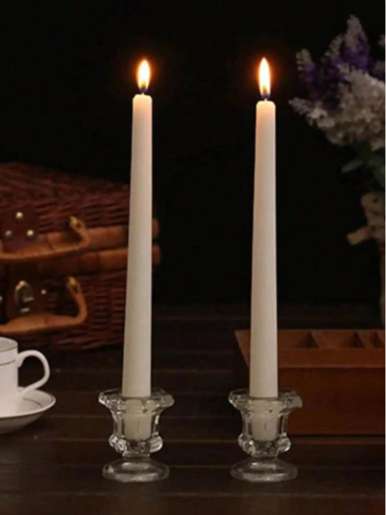 Portacandele in vetro trasparente da 1, 2 o 3 pezzi, portacandele dal design in cristallo naturale, adatto per soggiorno, camera da letto, decorazioni per la casa, cucina, decorazioni per l'ufficio, regali