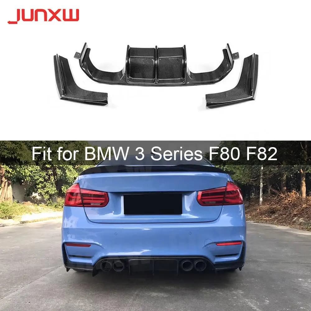 Paraurti posteriore Lip Spoiler Diffusore Vera fibra di carbonio per BMW Serie 3 F80 M3 F82 M4 2014-2018 Diffusore posteriore convertibile standard