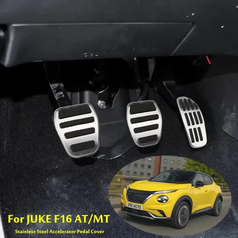 For Nissan Juke Hybrid 2024 2022 Stainless Steel Brake Covers Anti-slip Protection Heavy Duty for Pedal Accelerator Accessories
