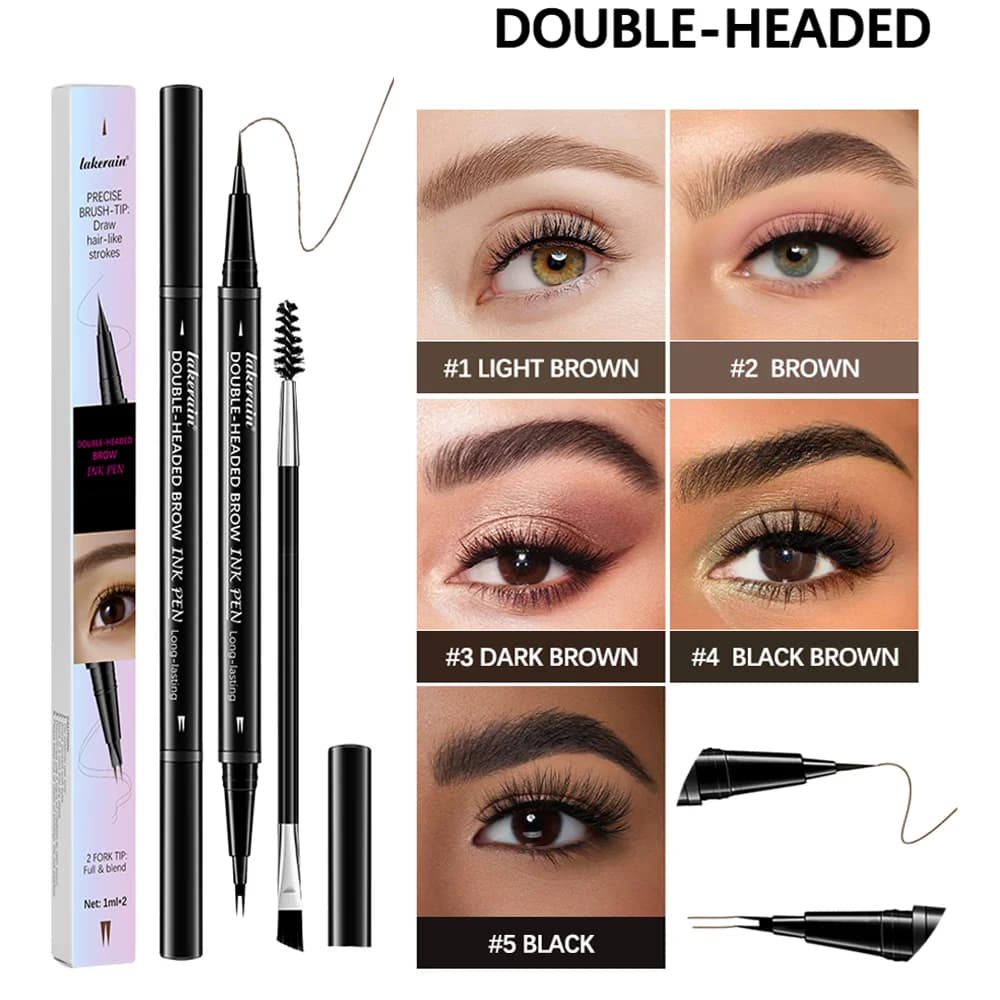 Eyeliner 2 in 1 Long-Term Double Head Eyeliner Raincoat Precise Delivery Natural Tones for All Skin