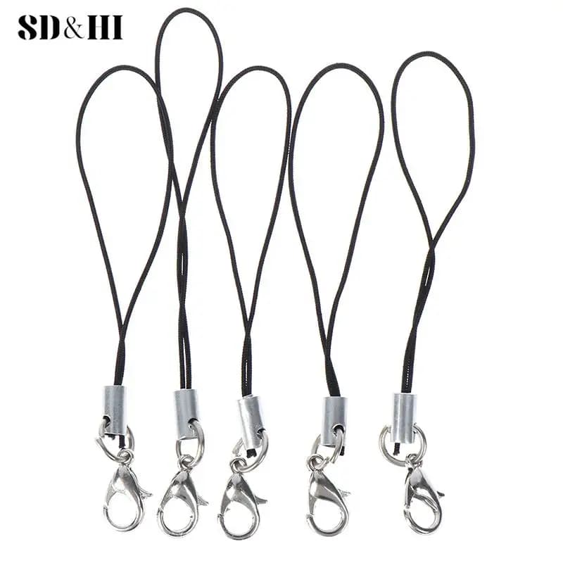 1/10Pcs portachiavi con cordino in Nylon resistente per cinturino USB Flash Drive portacavi neri