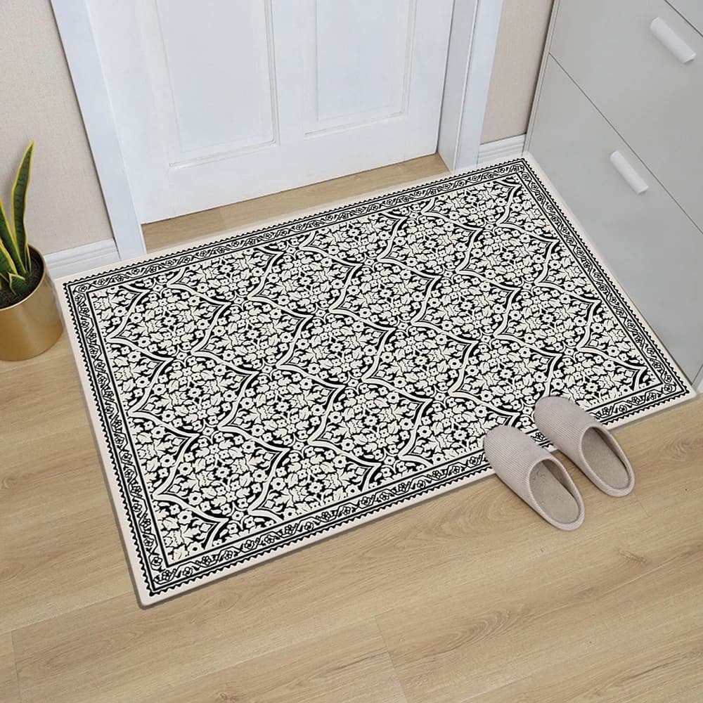 Tappeto d'ingresso grigio scuro, antiscivolo, raccogli sporco, per interni, camera da letto, soggiorno, cucina, ingresso, zerbino per porta di casa