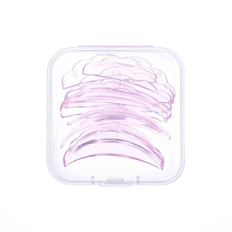 Self-adhesive Silicone Eyelash Lift Bearings Reusable Sunflower Shaped 3D Folding Rods to Lift Pink Eyelashes 5 pairs