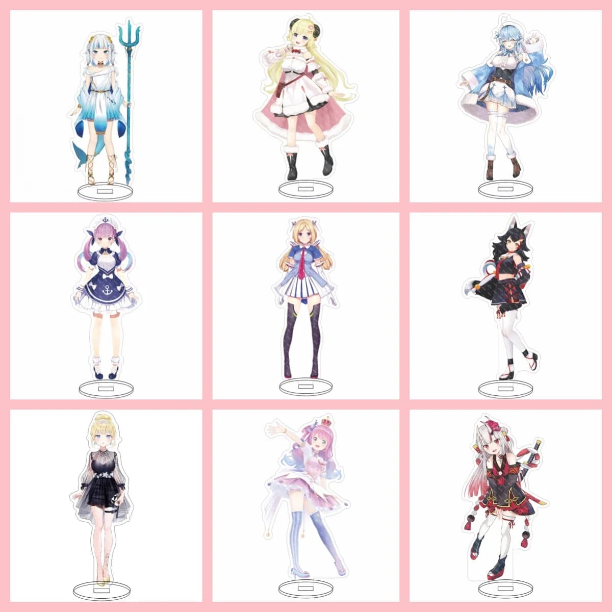 Hot Anime Hololive Vtuber Figura Acrilico Usada Pekora Uruha Rushia Hosimati Suisei Inugami Korone Borse Regalo Ventole Stand Modello