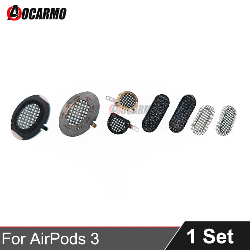 Aocarmo Per Apple AirPods 3 Auricolare Set Completo Top Anteriore Posteriore Sensore Dust Mesh Net Lamiera di Metallo Parte di Riparazione