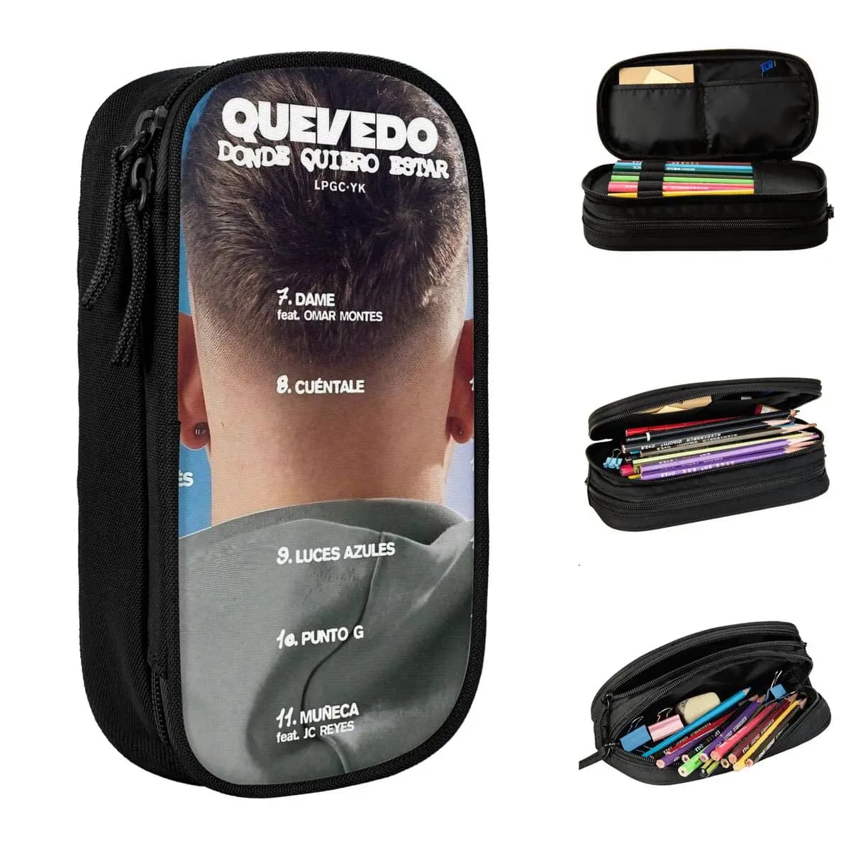 Astuccio per matite musicale Quevedo Divertente portapenne Borsa per studenti di grandi dimensioni Astuccio per matite regalo per la scuola degli studenti