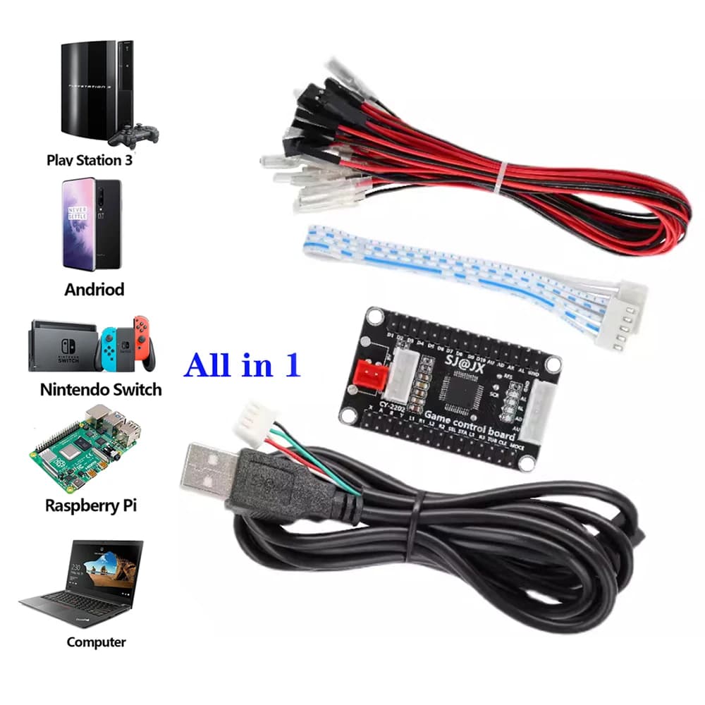 Zero Delay Arcade Encoder USB PC PS3 Switch Raspberry Pi Nintendo TO Joystick FOR 5PIN Button and 2.8MM Hitbox Controller