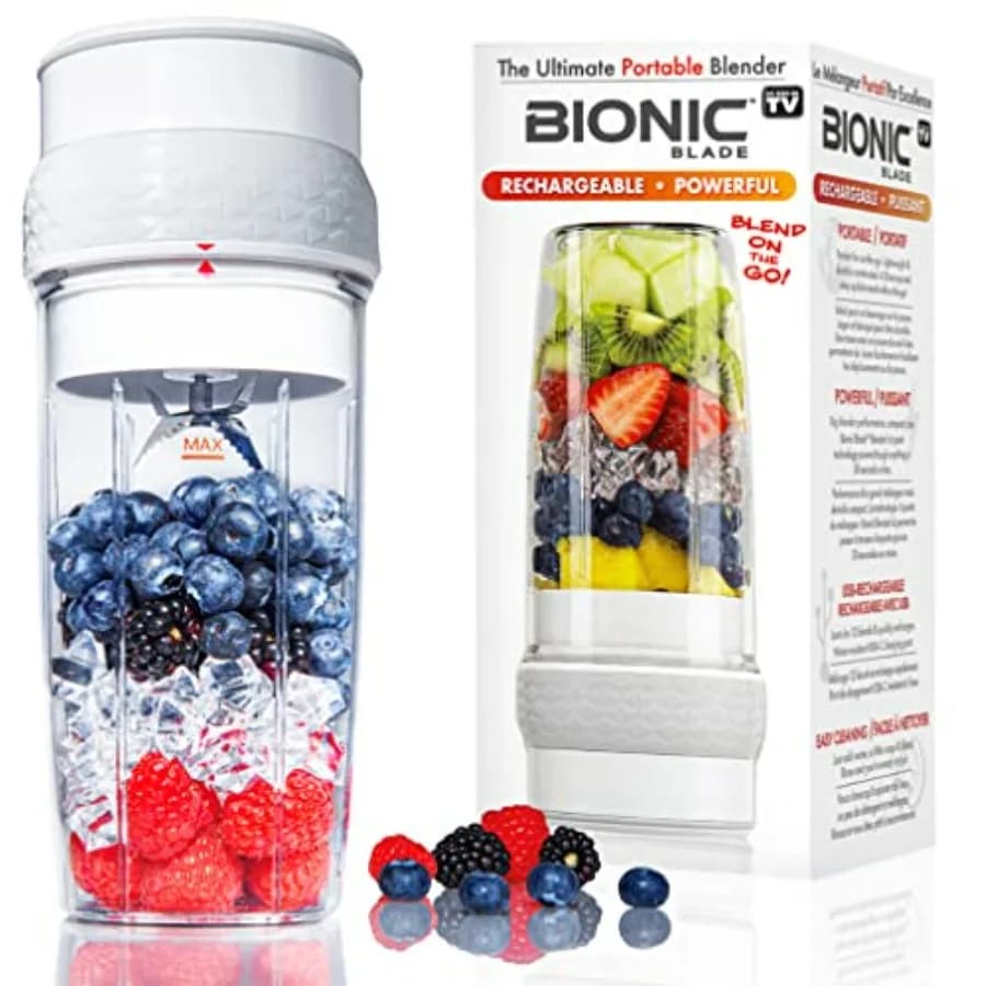 Bionic Blade Mini Portable Frullator, 26,5 oz Succhi Bottle, No BPA, Wireless Rechargeable, Ideal for Travel and Smoothie