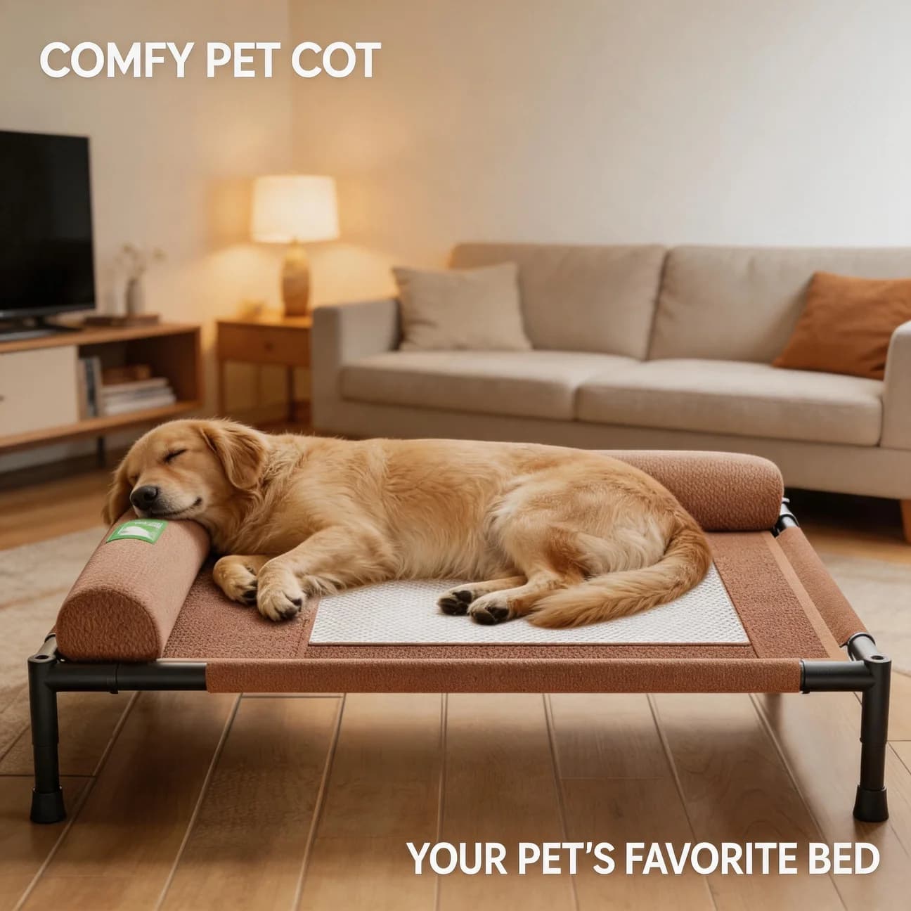 Breathable Elevated Cooling Dog Bed Hammock Bed Small Pet Travel Cot with Soft Edged Pillow for Indoor Outdoor Dogs