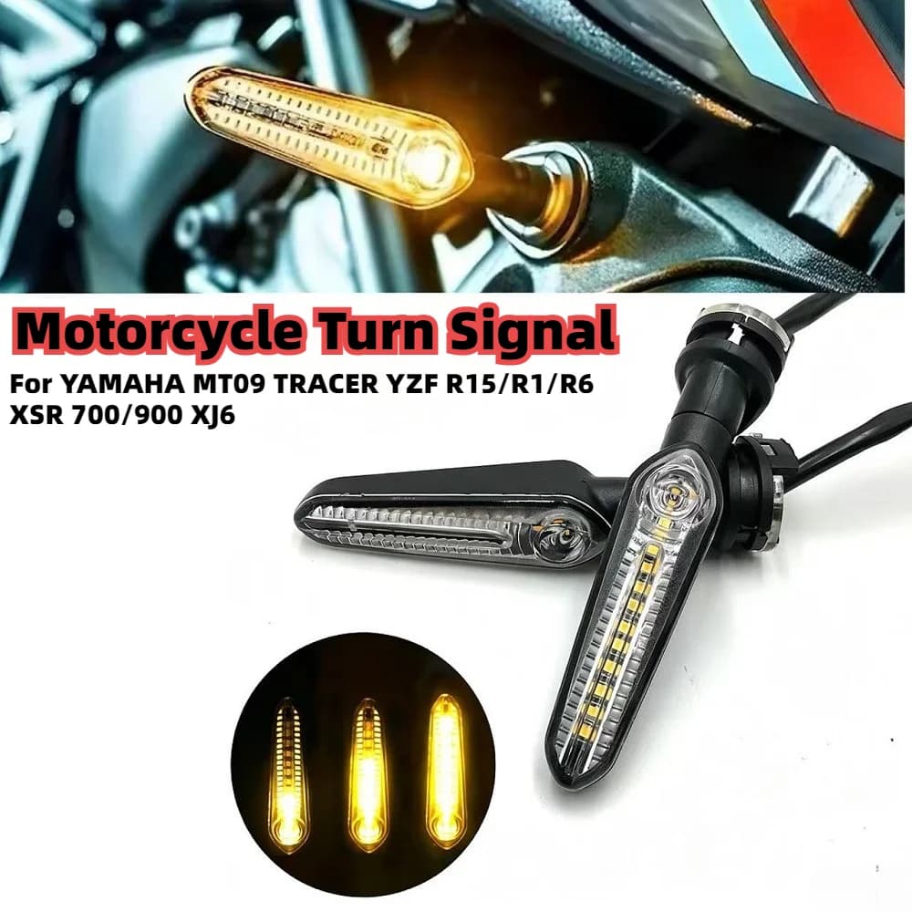 Motorcycle Turn Signals 12 Leds Water Flowing Indicator Arrow Blinker Lamps For YAMAHA MT09 TRACER YZF R15/R1/R6 XSR 700/900 XJ6