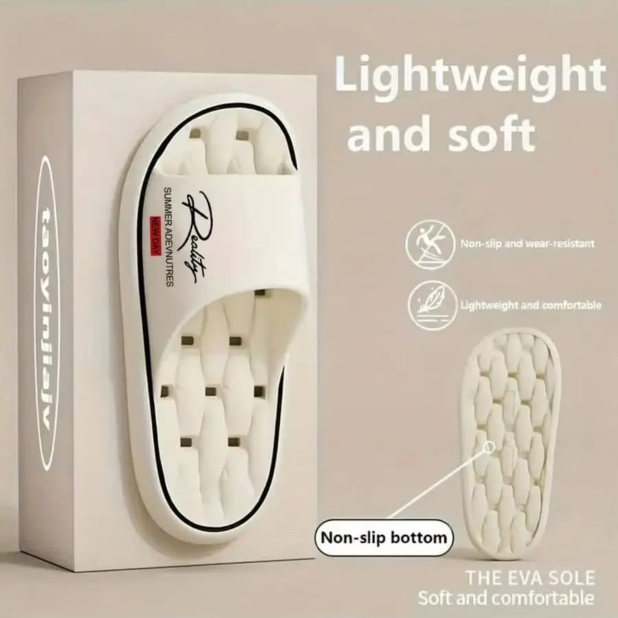Sandali unisex con stampa realistica in stile Ins, suola spessa, design cavo, ad asciugatura rapida, adatti per la casa e il bagno, sandali slip-on versatili per coppie