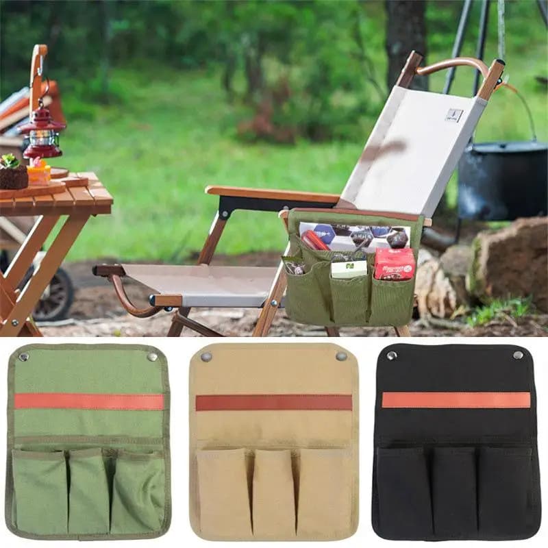 1 piece side case for camping chair, multipurpose suspended armrest organizer