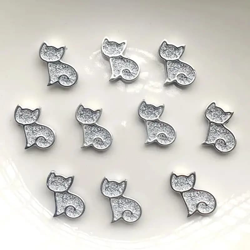 Graziosi accessori decorativi in resina a forma di gatto, con retro piatto, per gioielli fai da te, artigianato e scrapbooking, 100 pezzi/lotto