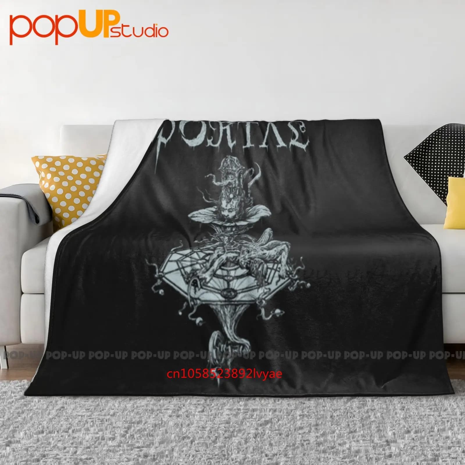 Copridivano invernale con logo Portal Band, coperta ultra morbida, trapunta