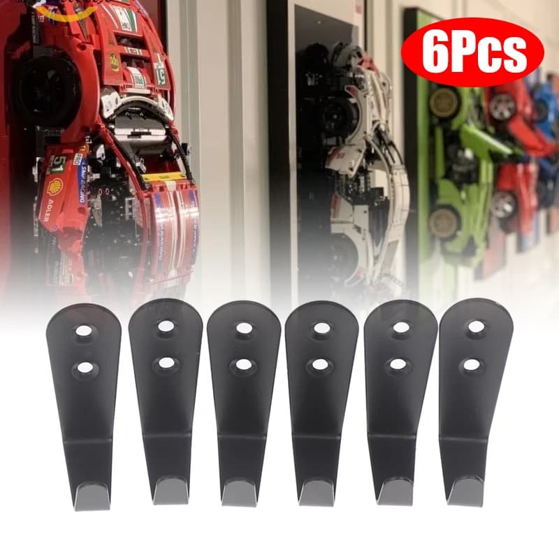 6Pcs/lot Goods Wall Mount Hook For MOC Technic F1 W14 E Wall Hanging Hooks Cars Display Rack