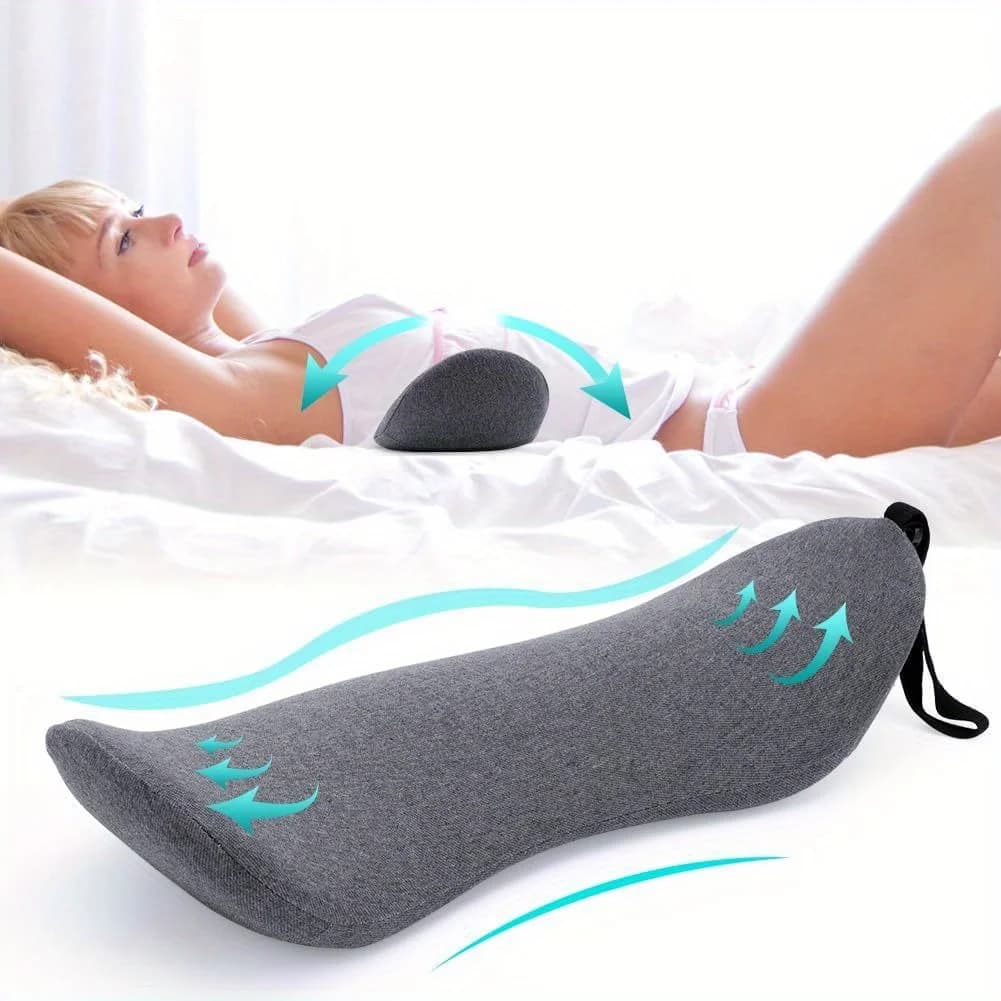 Cuscino lombare ortopedico in memory foam da 1 pezzo per sollievo e supporto della parte bassa della schiena: perfetto per il sonno laterale, la gravidanza e la maternità