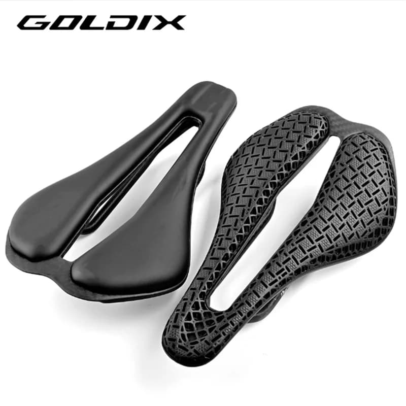 GOLDIX T68 3D Printed Bike Saddle Ultra Light Carbon Rails Comfort Road MTB Bicycle Seat TPU Leather Cushion Cycling Parts