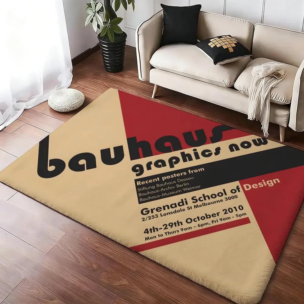 Famous geometric B-bauhaus Art mat, comfortable soft and thick flannel mat, non-slip, for living room, bedroom, kitchen, decorative carpets