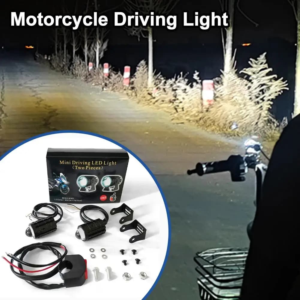 1set Universale Del Motociclo Faro A Led Mini Lente Del Proiettore Luce Auto Colore Scooter Faretto Guida Nebbia Ausiliario Atv Du R0k0