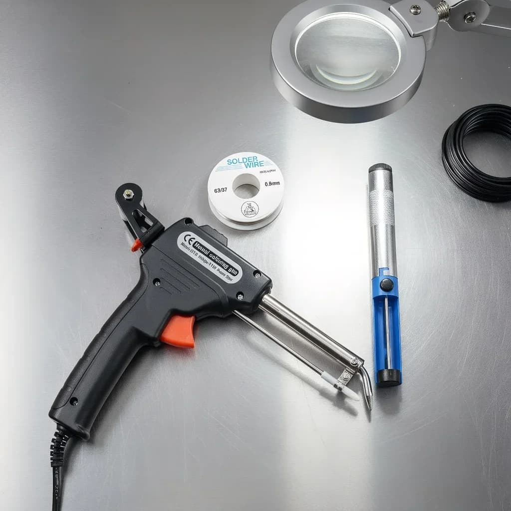 Saldatore Elettrico 110V/220V: 60W con Spina US/EU, Riscaldamento Interno Portatile, Pistola per Saldatura con Alimentazione Automatica del Filo