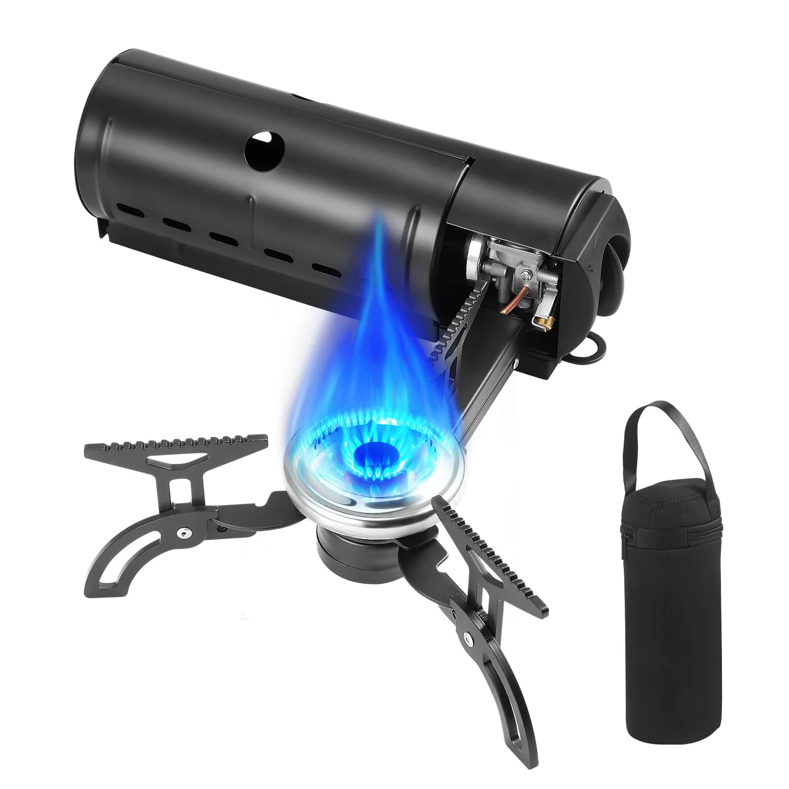 Fornello pieghevole portatile da 2800 W Fornello a gas da campeggio Escursionismo all'aperto BBQ Viaggi Cottura Griglia Fornello Bruciatore a gas a cassetta