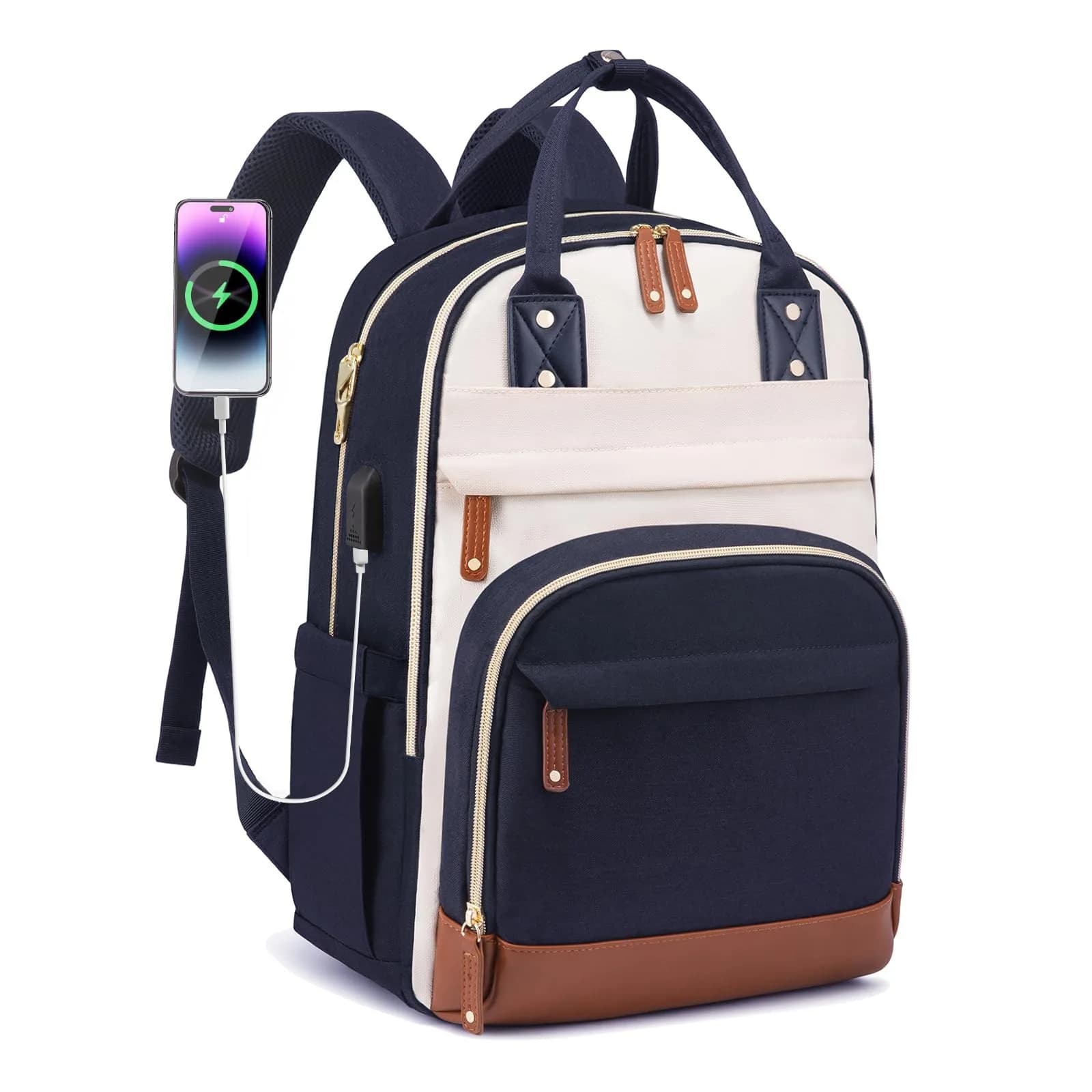 Zaino grande da donna con manica, elegante borsa a tracolla spaziosa, perfetta per borsa a tracolla per laptop da viaggio, lavoro, college