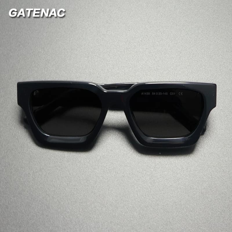 Vintage Thicken Polarized Acetate Sunglasses Men Square Retro Handmade UV400 Sunglasses Women Designer Luxury Brand Eyewear