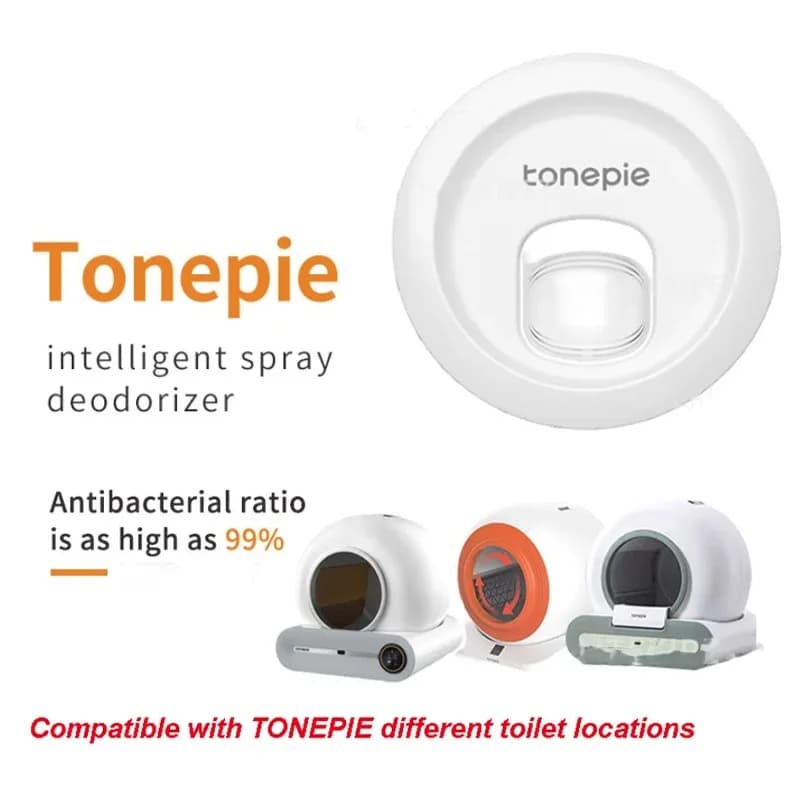 TONEPIE Accessori per lettiera per gatti Deodorante spray intelligente Eliminatore Controllo odori Pulizia dell'aria Accessori per toilette per gatti