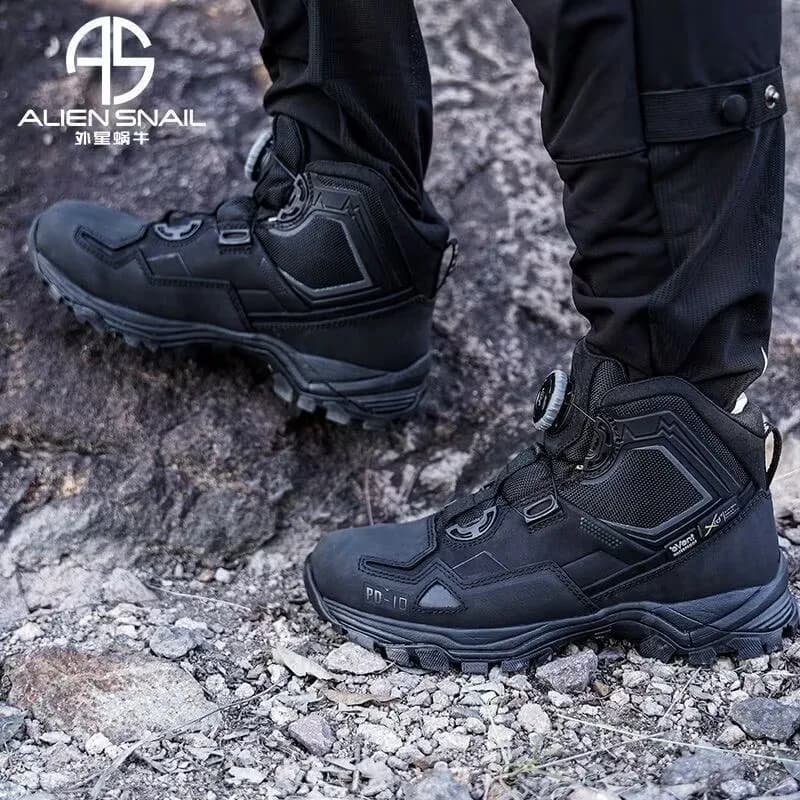 AlienSnail PD20 BOTTI da equitazione per moto Scarpe da trekking SCARPE da equitazione per moto in pelle bovina impermeabili e antiscivolo PD10