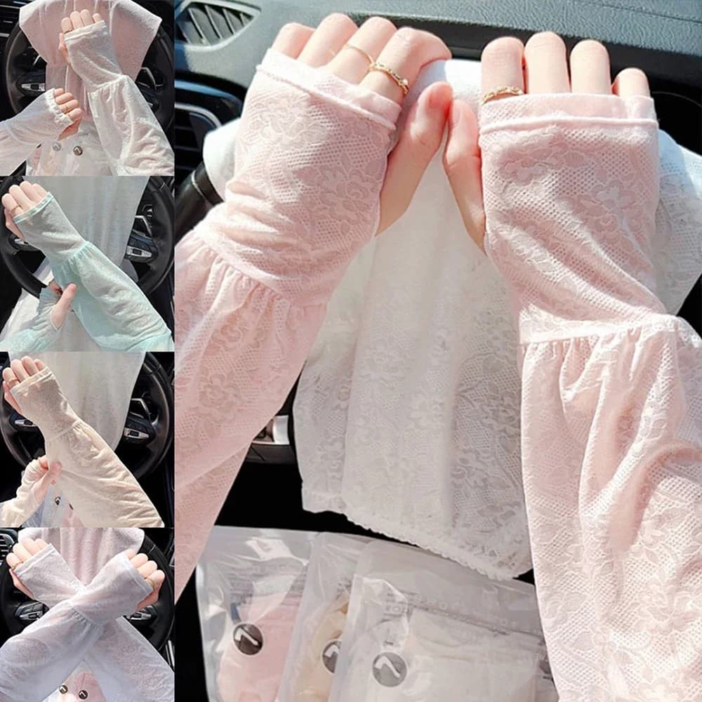 Refreshing cycling sleeves with UV sun protection, half finger gloves, soft brace cover
