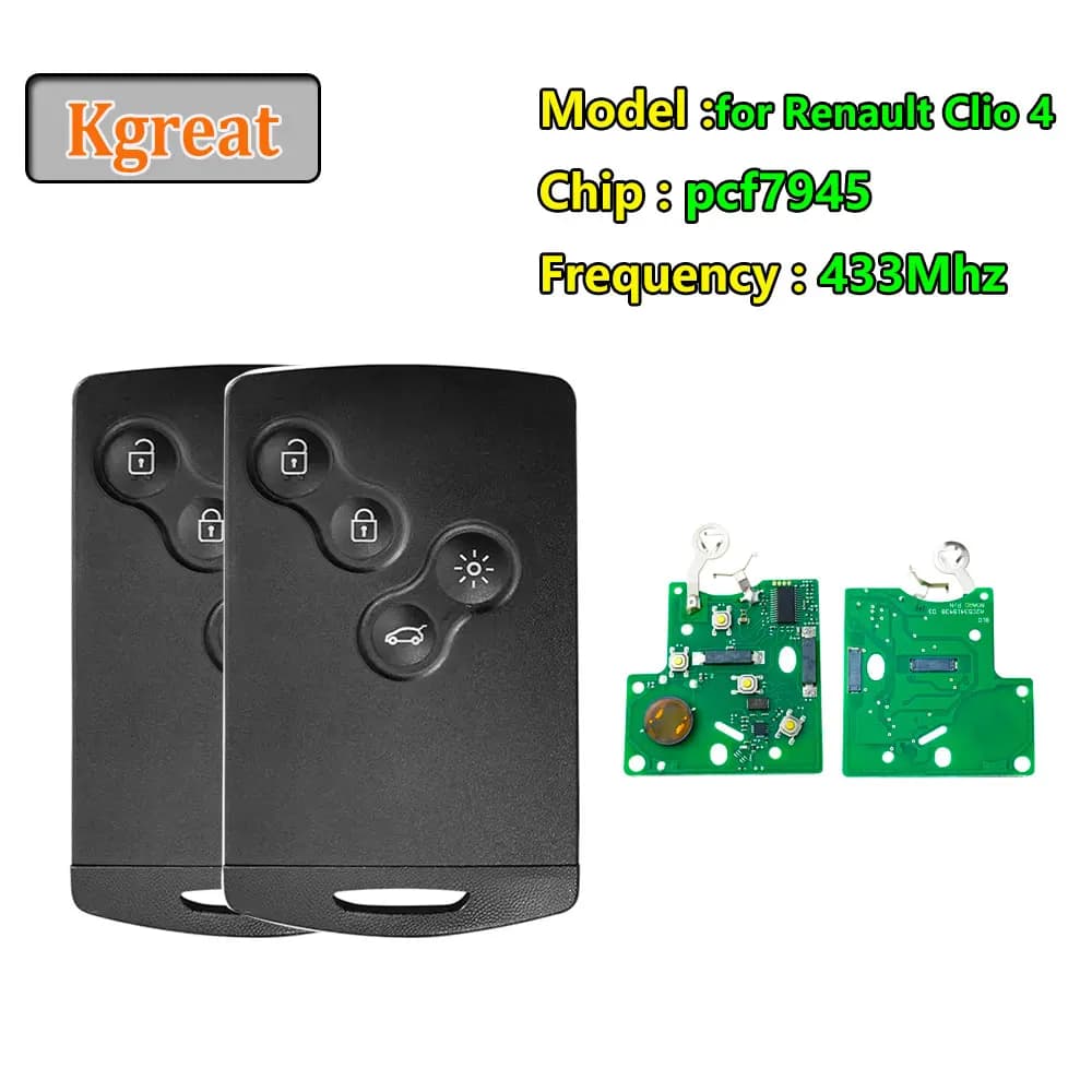 5 pz Smart Card per Renault Clio 4 Captur Passivo Keyless Go Entry Chiave Dell'automobile 4 Bottoni PCF7945 4A Chip 433 Mhz A Distanza Vivavoce