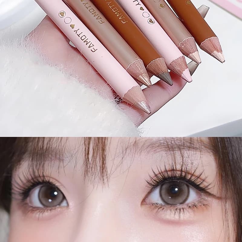 Silkworm illuminating pencil, Dual-tip Silkworm illuminating pen, Eyeliner with diamond glitter, Sparkling eye contour trick