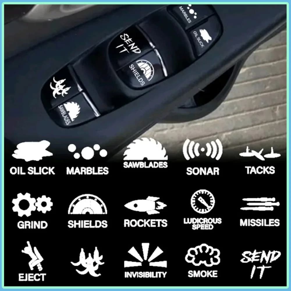 1 Set Adesivo per pulsanti del cruscotto dell'auto Adesivo per pulsanti della console del finestrino dell'auto Decorazione Decalcomania Adesivo per riparazione pulsanti dell'aria condizionata per auto