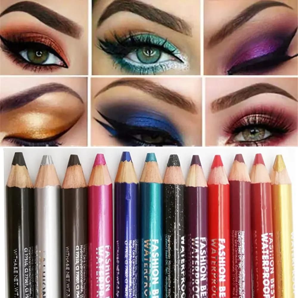 Matita Eyeliner e Ombretto Glitterato Colored Long Duration with Temperino, Opaco e Impermeabile
