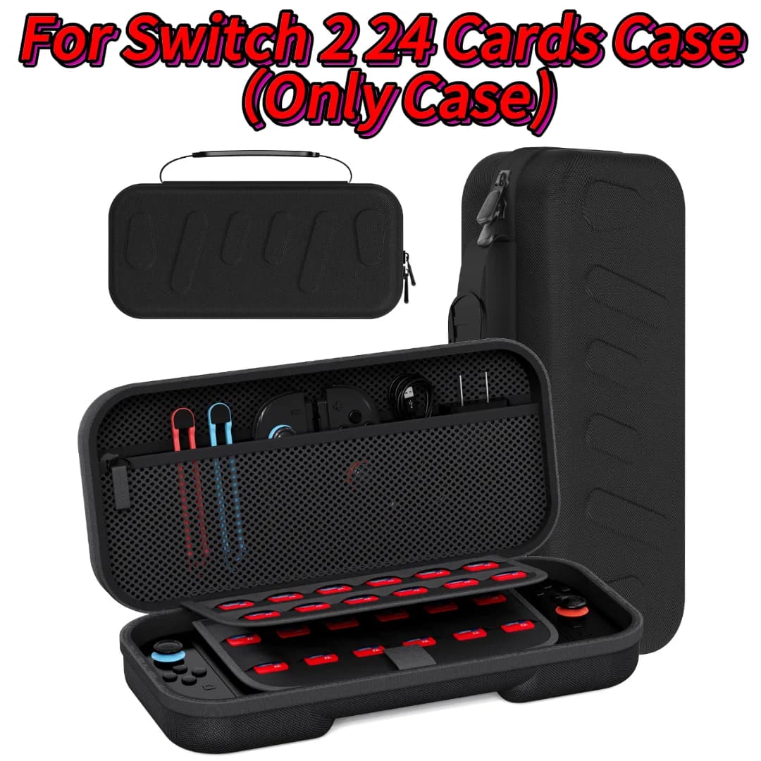 Custodia Foe Switch 2, con 24 cartucce di gioco Custodia protettiva da viaggio rigida per console e accessori Custodia Wii