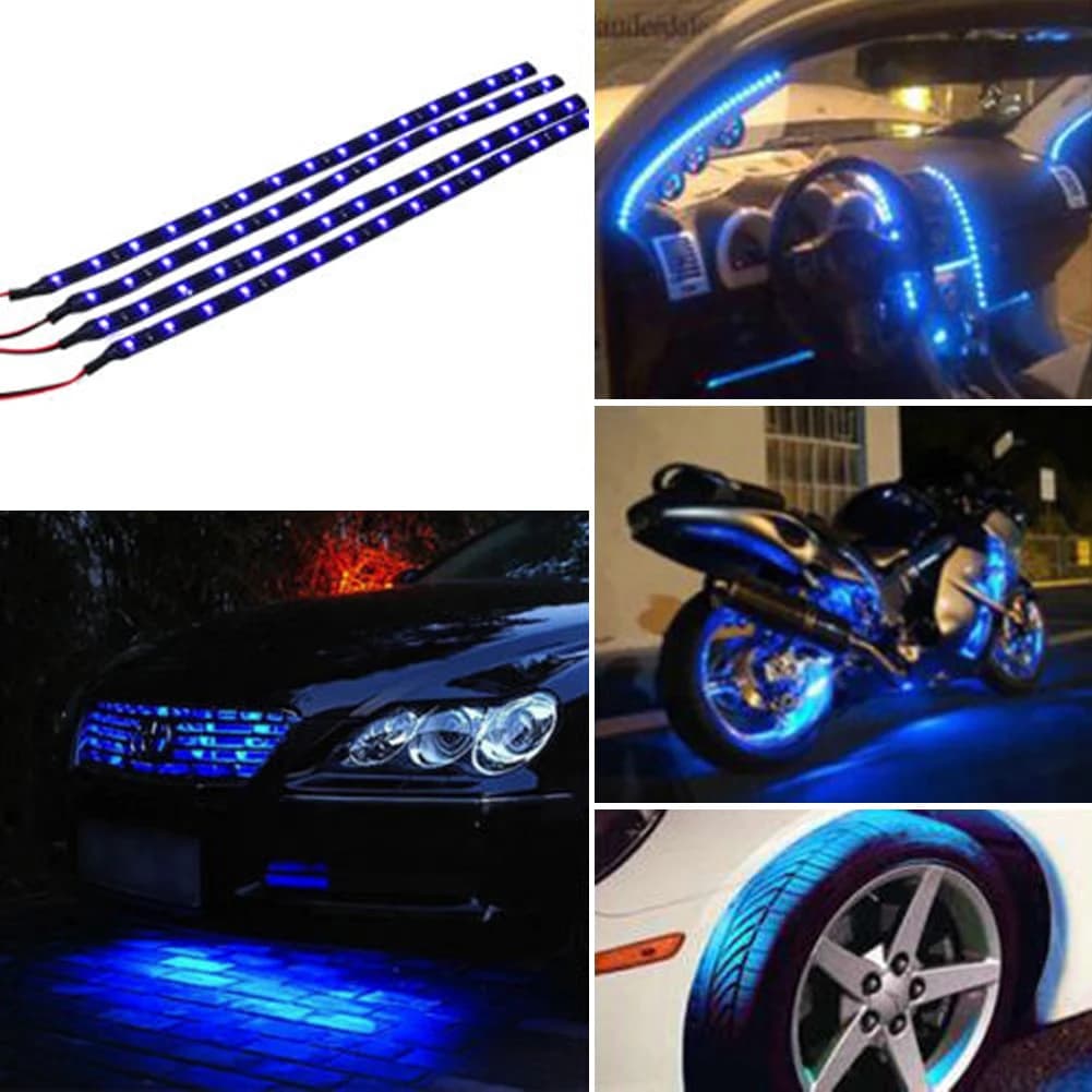4 Pezzi Luci a Striscia LED per Interni ed Esterni Auto, Impermeabili, Luci Sottoscocca DC 12V per Decorazione Golf Cart