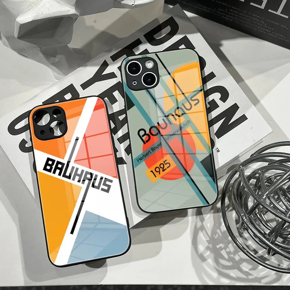 Geometric Bauhaus art Phone Case For iPhone 16 15 14 13 12 11 Pro Max X XR XSMAX 8 7 Plus Matte Shockproof Back Cover
